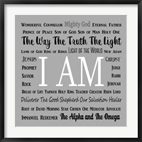 Framed Names of Jesus Square Black and White Text