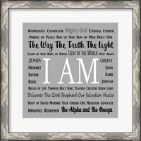 Framed Names of Jesus Square Black and White Text