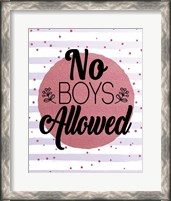 Framed No Boys Allowed Stripes and Dots Pink