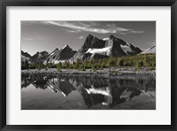 Framed Amethyst Lake Reflection BW with Color