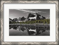 Framed Amethyst Lake Reflection BW with Color