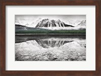 Framed Waterfowl Lake I BW with Color