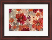 Framed Magenta and Coral Floral