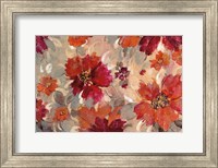 Framed Magenta and Coral Floral