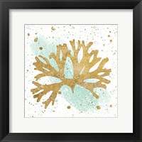Silver Sea Life Aqua Coral Framed Print