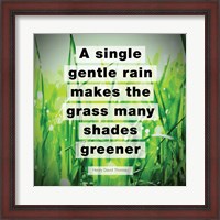 Framed Single Gentle Rain - Henry Thoreau Quote (Vibrant)