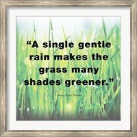 Framed Single Gentle Rain - Henry Thoreau Quote (Light)