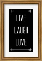 Framed Live Laugh Love - Black