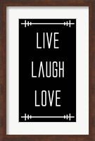 Framed Live Laugh Love - Black