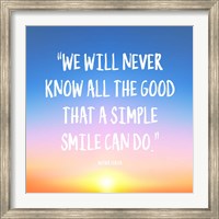 Framed Simple Smile - Mother Teresa Quote (Dawn)