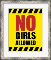 Framed No Girls Allowed - Yellow Hazard Sign