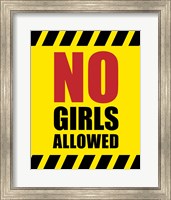 Framed No Girls Allowed - Yellow Hazard Sign