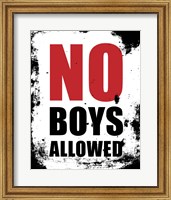 Framed No Boys Allowed - White Grunge