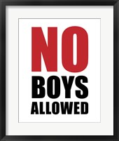 Framed No Boys Allowed - White