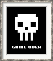 Framed Game Over  - White Skull