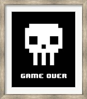 Framed Game Over  - White Skull