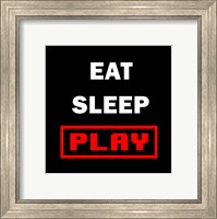 Framed Eat Sleep Play - Black with Red Text