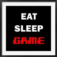 Framed Eat Sleep Game - Black