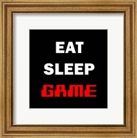 Framed Eat Sleep Game - Black