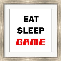 Framed Eat Sleep Game - White