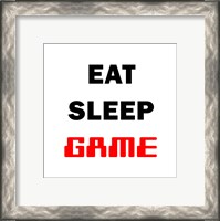 Framed Eat Sleep Game - White