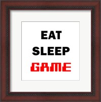 Framed Eat Sleep Game - White