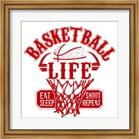 Framed Basketball Life Red
