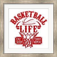 Framed Basketball Life Red