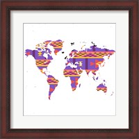 Framed World Map Tribal