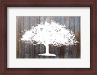 Framed White Tree on Wood