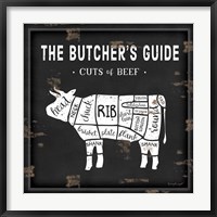 Framed Butcher's Guide Cow