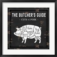 Framed Butcher's Guide Pig