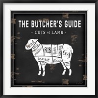 Framed Butcher's Guide Lamb
