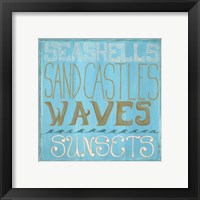 Seashells & Sand Castles Framed Print
