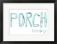 Porch Reading Framed Print