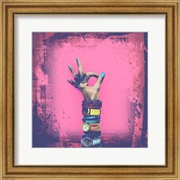 Framed OK! Grunge Halftone Pink