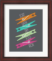 Framed Sort Wash Dry Fold Colored Clothespins Red Green