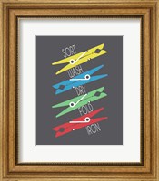 Framed Sort Wash Dry Fold Clothespins Primary Colors