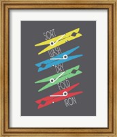 Framed Sort Wash Dry Fold Clothespins Primary Colors