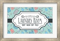 Framed Laundry Room Sign Green Pattern