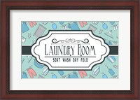 Framed Laundry Room Sign Green Pattern