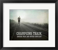 Framed Champions Train Man Black and White