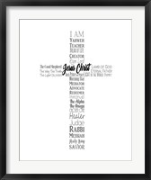 Framed Names of Jesus Cross Silhouette White