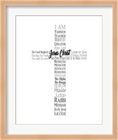 Framed Names of Jesus Cross Silhouette White