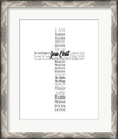 Framed Names of Jesus Cross Silhouette White