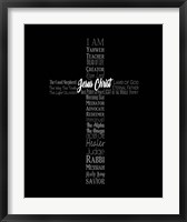 Framed Names of Jesus Cross Silhouette Black