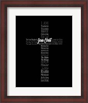 Framed Names of Jesus Cross Silhouette Black