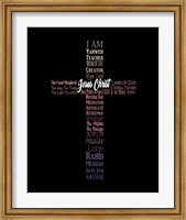 Framed Names of Jesus Cross Silhouette Pink Ombre