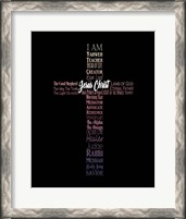 Framed Names of Jesus Cross Silhouette Pink Ombre