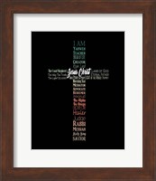 Framed Names of Jesus Cross Silhouette Green Ombre